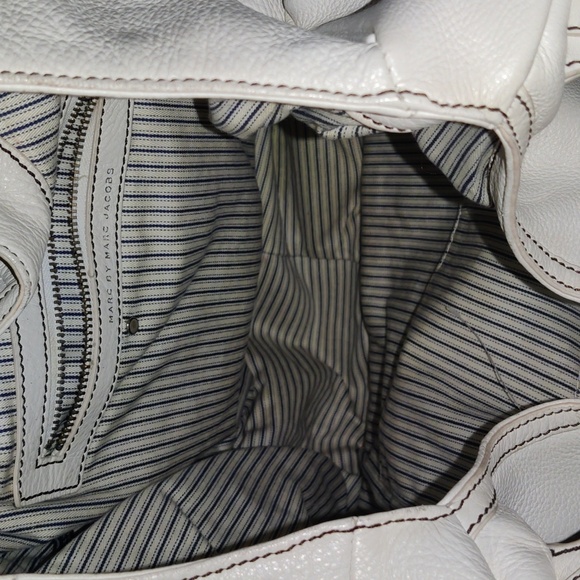 Marc by Marc Jacobs White Leather Soft Shot Large Hobo - Picture 9 of 15